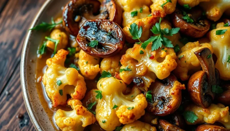 Garlic Cauliflower and Mushrooms Recipe