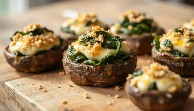 Spinach Stuffed Portobello Mushrooms